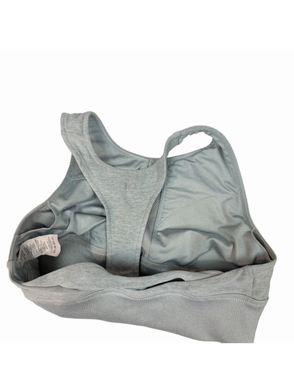 ALO Yoga Alosoft Matching Set XS Serenity Sports Bra + Lounge Leggings Heathered - Picture 8 of 16